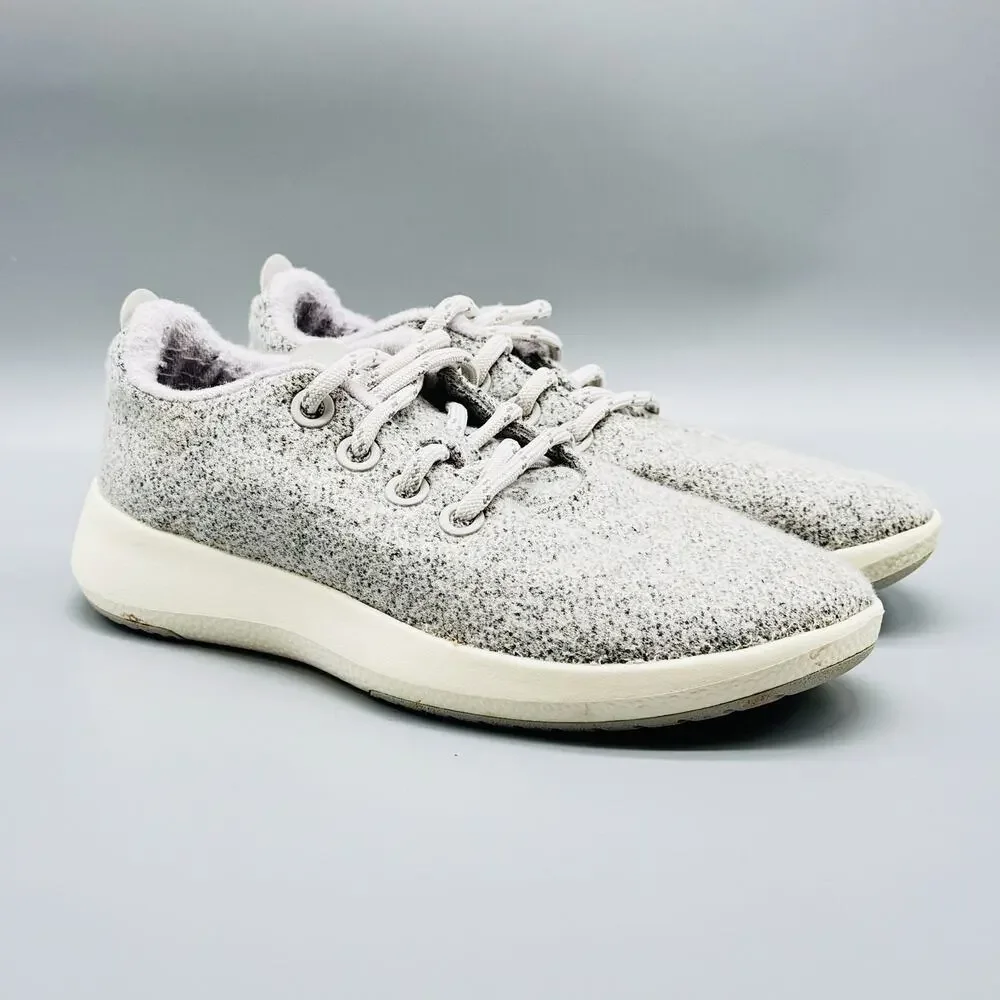 Allbirds Wool Runners Shoes Womens 8 Light Gray Merino Lace Up Sustainable Comfo